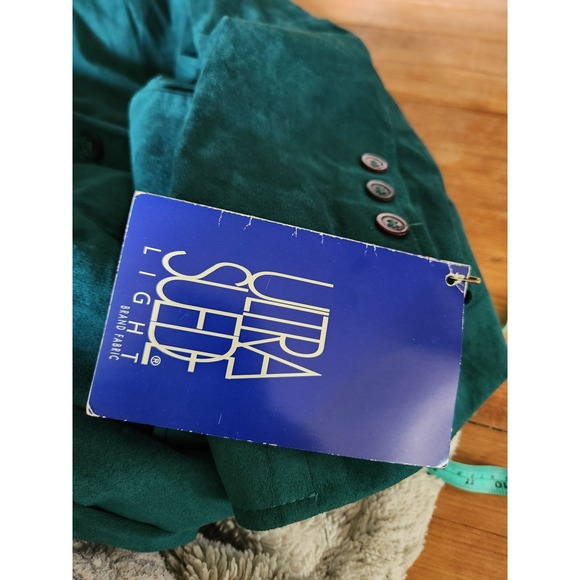 80s/90s Deadstock Green Ultrasuede Blazer - Picture 5 of 6